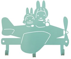 Mercis kapstok metaal Nijntje vliegtuig grijsgroen kinderkamer decoratie