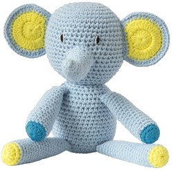 Global Affairs knuffel olifant lichtblauw gehaakt - Fairtrade katoen
