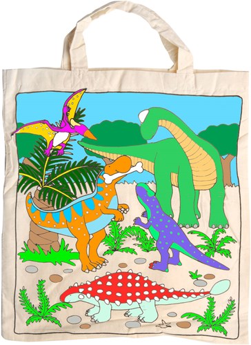 Goki katoenen tas dinosaurus - kindertas XL decoreren-2