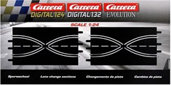Carrera racebaan S-vormig rijstrookwissel kunststof 1:24 accessoire