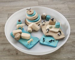 Cosy houten speelset ijslandschap 20-delig voor fantasierijk spel