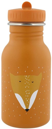 Trixie drinkfles - RVS waterfles voor kinderen - Mr. Fox - 350ml - lekvrij - oranje