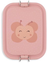 Trixie brooddoos lunchbox voor kinderen - Mrs. Butterfly - RVS - roze vlinder