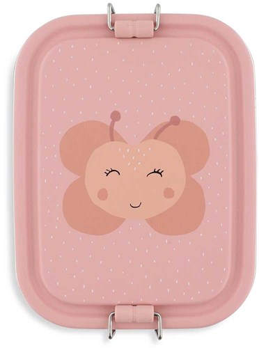 Trixie brooddoos lunchbox voor kinderen - Mrs. Butterfly - RVS - roze vlinder