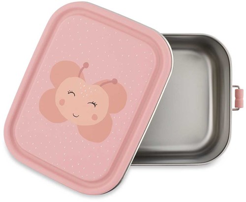 Trixie brooddoos lunchbox voor kinderen - Mrs. Butterfly - RVS - roze vlinder-2