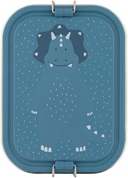 Trixie lunchbox brooddoos groot - RVS broodtrommel voor kinderen - Mr. Triceratops - blauw - dino