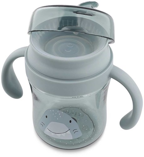 Trixie drinkbeker 360 graden met handvatten Mr. Shark Tritan lekvrij-3