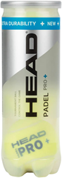 Head padel ballen Pro+ geel - set van 3 duurzame padelballen