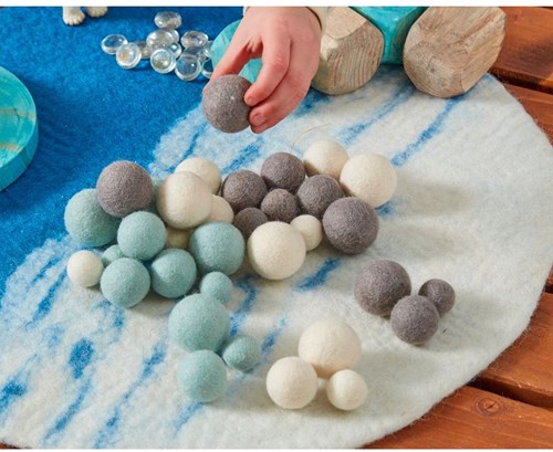 Cosy Vilt Sneeuwscne Ballen Pack van 36