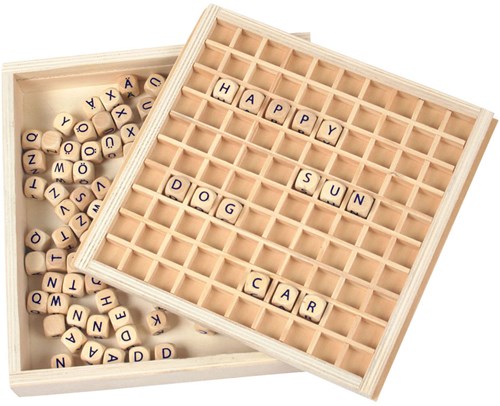 Small Foot houten letterspel educatief speelgoed - Woorden vormen leren-3