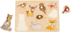 Small Foot houten noppenpuzzel bosdieren - educatief speelgoed 9 stukjes