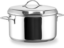 Habonne kookpan RVS 16 cm met deksel - duurzame kookpan zilver