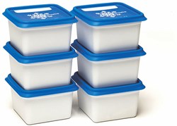 Amuse diepvriesdoos bewaarbakjes 6x200ml - wit en blauw - BPA-vrij
