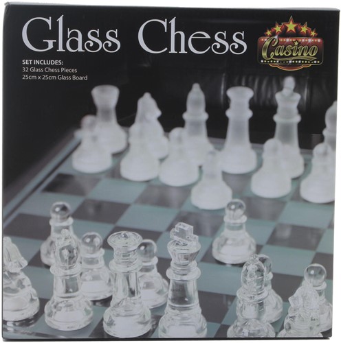 Schaakspel glas 25x25cm