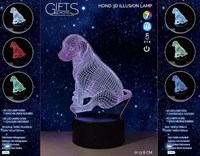 3D LED lamp hond multicolor met usb kabel decoratief speelgoed
