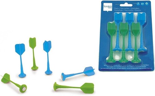 Scratch Magnetische Dartpijlen Blauw/Groen - 6 stuks