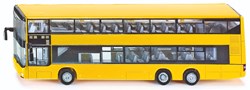 Siku MAN dubbeldekkerbus speelgoedmodel 1:87 geel met rubberen banden
