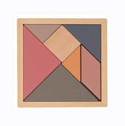 Egmont Toys houten tangram educatief spel 15x15x1 cm multicolor