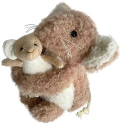 Egmont Toys knuffel muis Camelia met baby - pluche speelgoed 12x12x15 cm