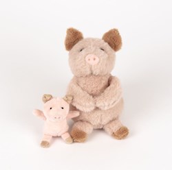 Egmont Toys knuffel varken met baby - zacht speelgoed varken 0+