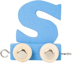 Small Foot houten lettertrein blauw - S - speelgoed treinset