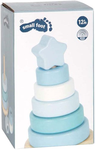Small Foot houten stapeltoren blauw - educatief speelgoed voor kinderen