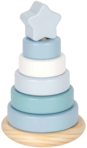Small Foot houten stapeltoren blauw - educatief speelgoed voor kinderen-2