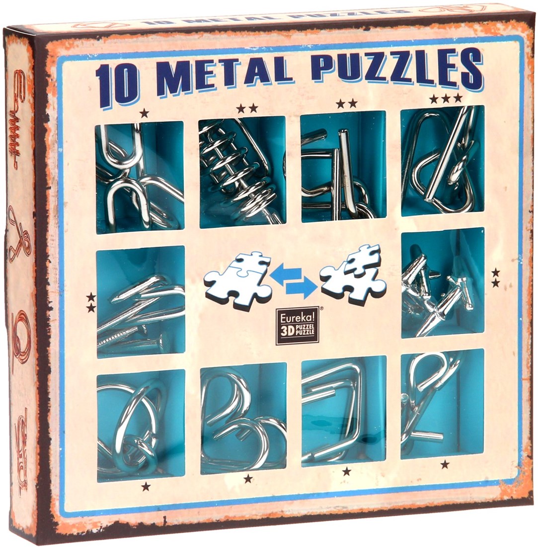 Eureka Metal Puzzle set 10 Metal puzzles set Blue (only available