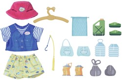 Poppenkleding vissersoutfit met hengel voor BABY born 43 cm beer