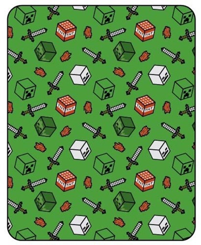 Flanel deken Minecraft fleece groen 110x150cm game cadeau-2