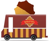 Candylab houten speelgoedbus Waffle Van geel retro design