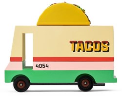 Candylab houten speelgoedbusje Taco Van - kleurrijk retro busje