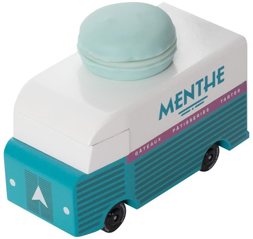 Candylab speelgoedbus Macaron Van blauw houten retro busje-2