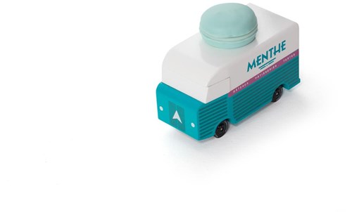 Candylab speelgoedbus Macaron Van blauw houten retro busje-3