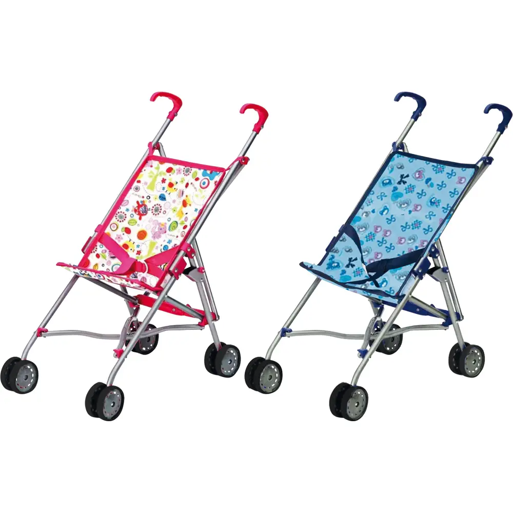 Amia poppenbuggy buggy speelgoed met dubbele wielen en gordel
