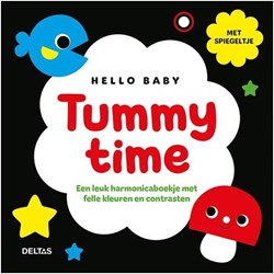 Deltas babyboek zwart-wit - Hello Baby Tummy Time met spiegeltje