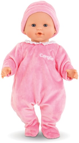 Corolle Mon Grand Poupon pyjama met muts roze babypop 36 cm-3
