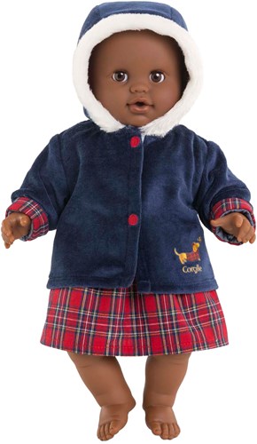 Corolle babypop winterjas - donkerblauw, bontkraag, 36cm poppen-3