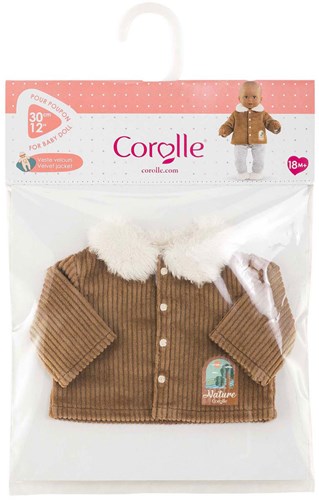 Corolle poppenjasje velours Kleine Ontdekker 30cm bruin fleece