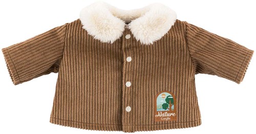 Corolle poppenjasje velours Kleine Ontdekker 36cm bruin fleece natuurprint-2