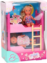 Stapelbed poppenbed roze kunststof voor Evi Love poppen - speelgoed