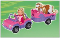 Horse Trailer speelgoedset roze jeep met pop en paardentrailer-2