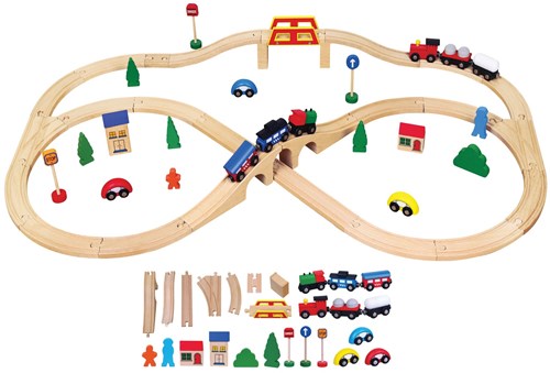 Viga Toys Trein set - 49 delen