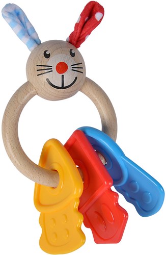 Eichhorn houten bijtring konijn baby speelgoed multicolor-2