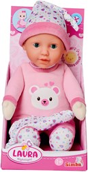 Simba babypop Laura met nachtlampje en muziek, 30cm knuffelpop