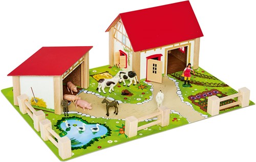Eichhorn houten boerderij speelset - boerderij speelgoed met dieren-3