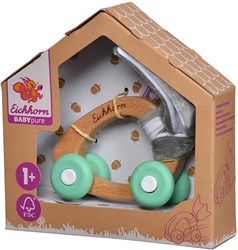 Eichhorn houten baby auto met pluche - FSC beukenhout speelgoed