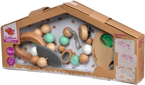 Eichhorn houten babyspeelgoed cadeauset FSC beukenhout 3-delig