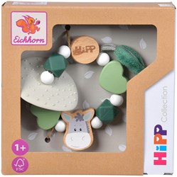 Eichhorn houten bijtring baby sensorisch FSC groen silicone