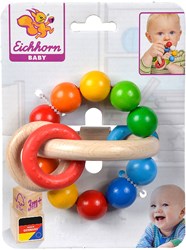 Eichhorn houten baby grijpring 3D sensorisch speelgoed FSC hout